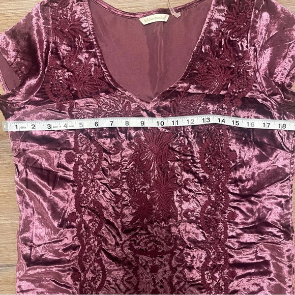 Soft Surroundings Embroidered Velvet Boho Shift Dress Sz XS - Picture 7 of 8
